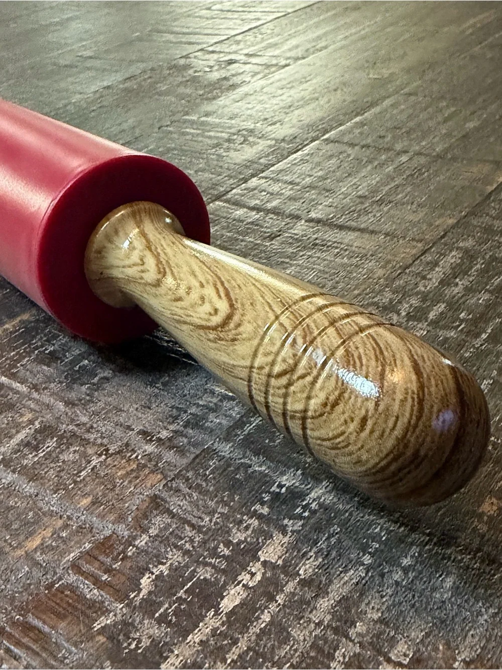 Red Silicone Rolling Pin with Wooden Handles - Home Accents